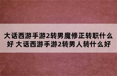 大话西游手游2转男魔修正转职什么好 大话西游手游2转男人转什么好